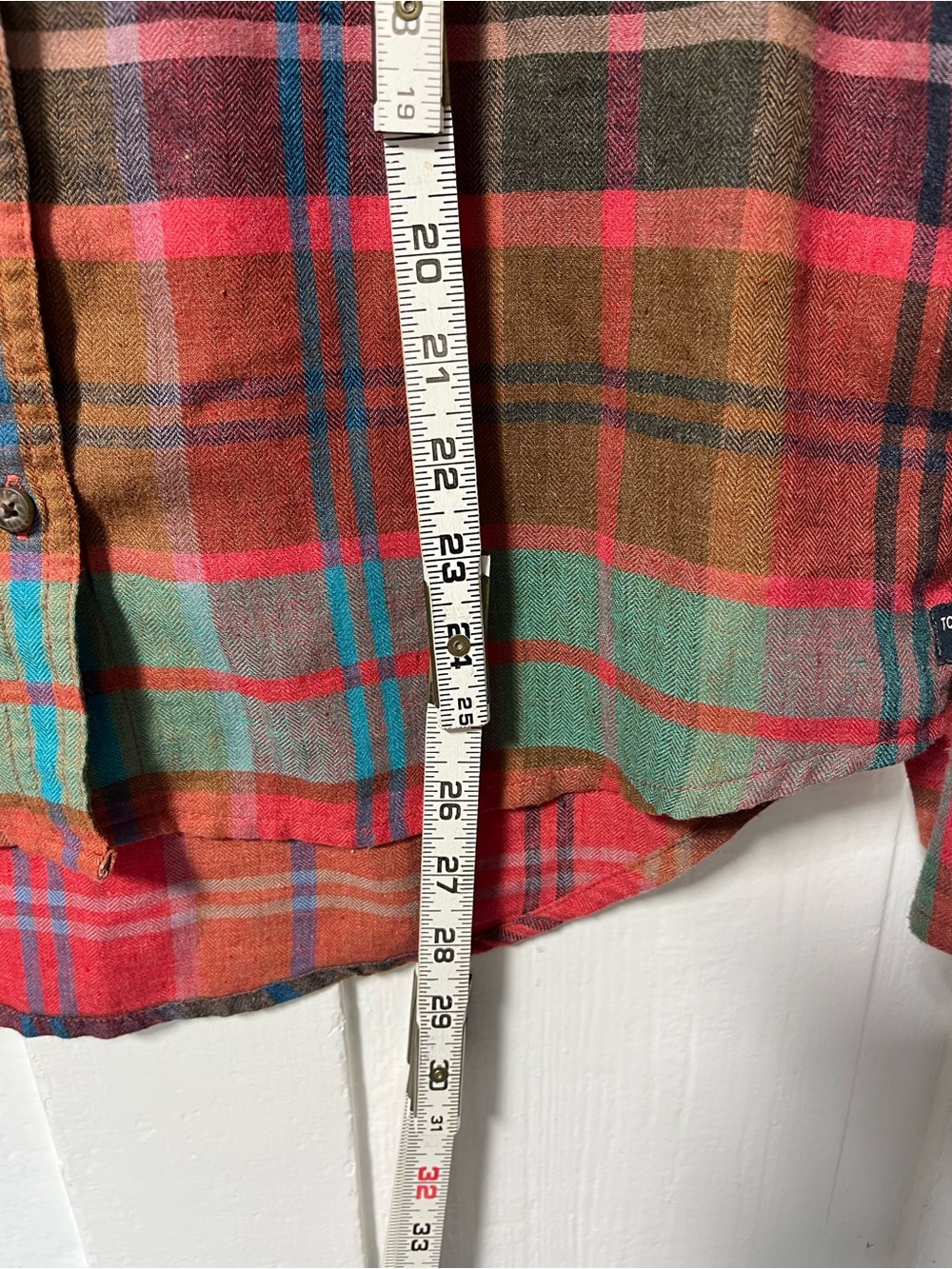 Toad & Co Re-Form Flannel Long Sleeve button down plaid shirt size M - Picture 8 of 9